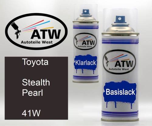 Toyota, Stealth Pearl, 41W: 400ml Sprühdose + 400ml Klarlack - Set, von ATW Autoteile West.